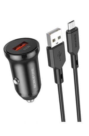 شارژر-فندکی-بروفون-مدل-BZ18-QC3.0-18W-به-همراه-کابل-تبدیل-MICROUSB-